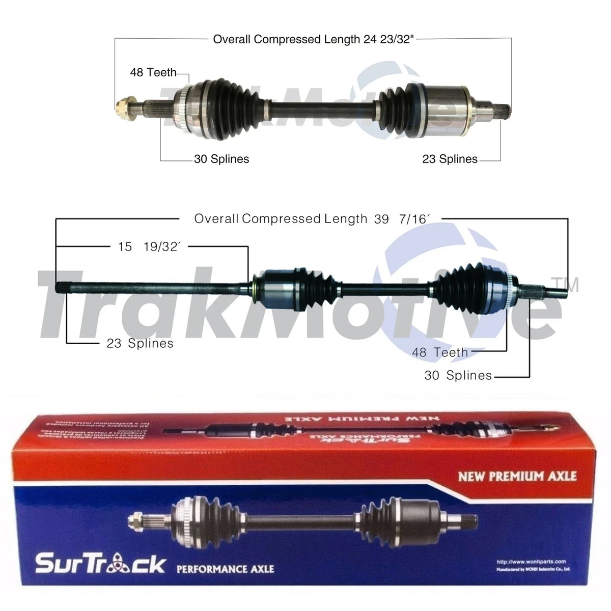 Set of 2 Front CV Axle Shafts for Lexus RX330 RX350 AWD (2004–2009)