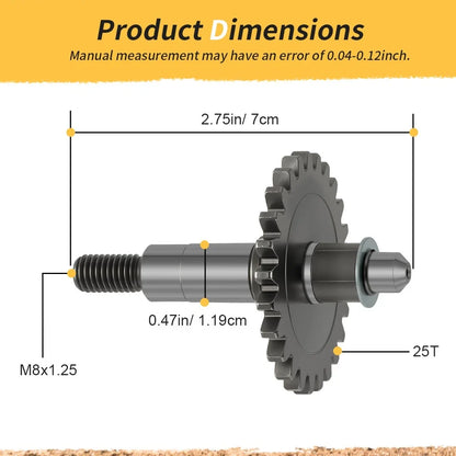 Impeller Shaft with Gear for Water Pump on Yamaha YZ65 YZ85 2002-2024