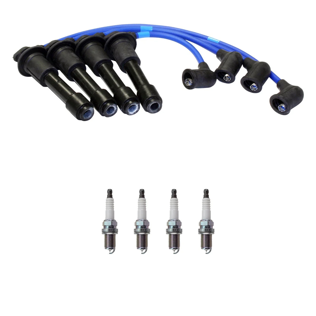 NGK 7mm Wire Set 4 Platinum Spark Plug Kit for Mazda Miata (1990–2005)