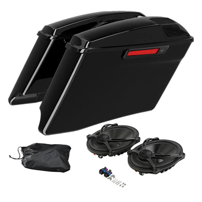 4" Hard Saddlebags with 5x7" Speakers for Harley Touring (2014-2023)