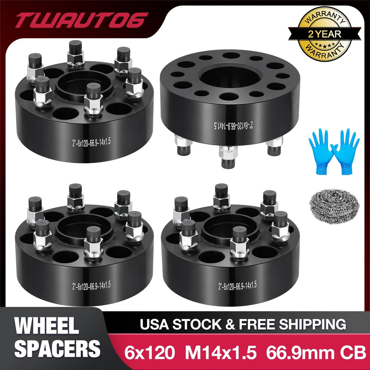 2" 6x120 Hub Centric Wheel Spacers for Cadillac XT6 (2019–2023)