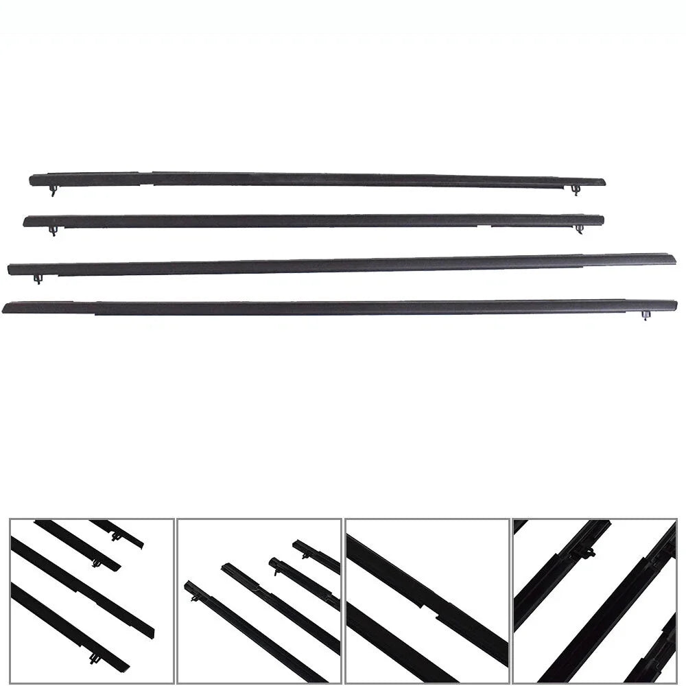 Set of 4 Window Moulding Trim Weather Strips for Honda Civic (2006–2011)