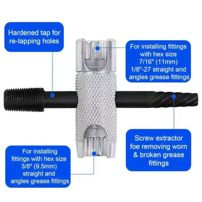 Hex Size Grease Nipple Tool - 3/8, 5/16, 7/16 Inch - 2 Pack