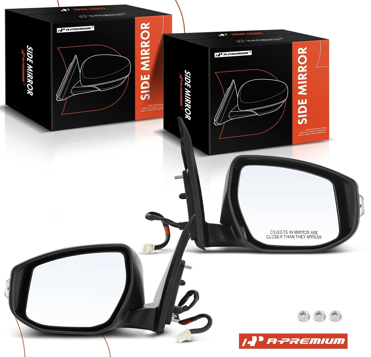 Pair Power Manual Fold Signal Mirrors for Nissan Sentra (2013–2015)