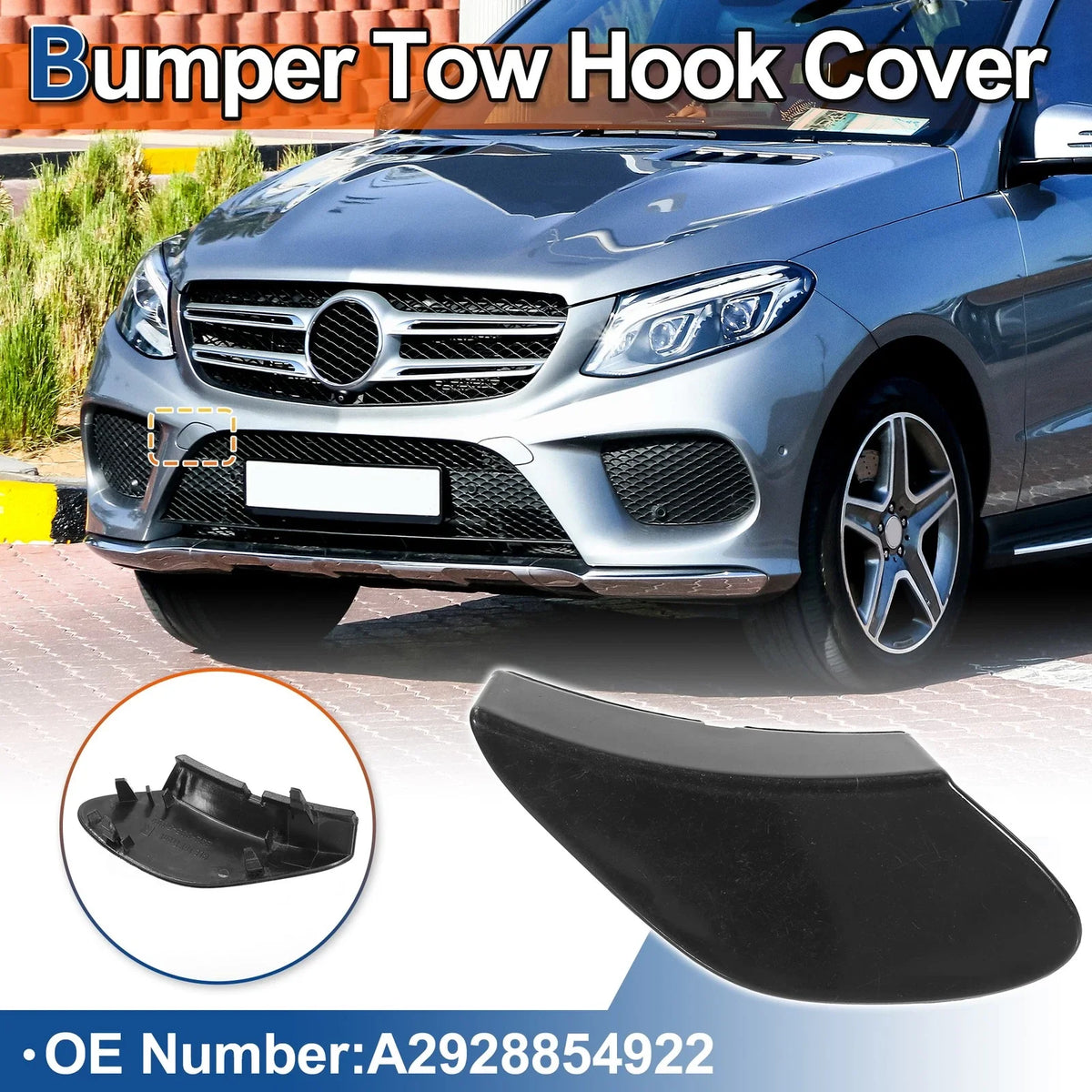 Tow Hook Cover for Mercedes-Benz GLE (2016–2023) No.A2928854922 Unpainted