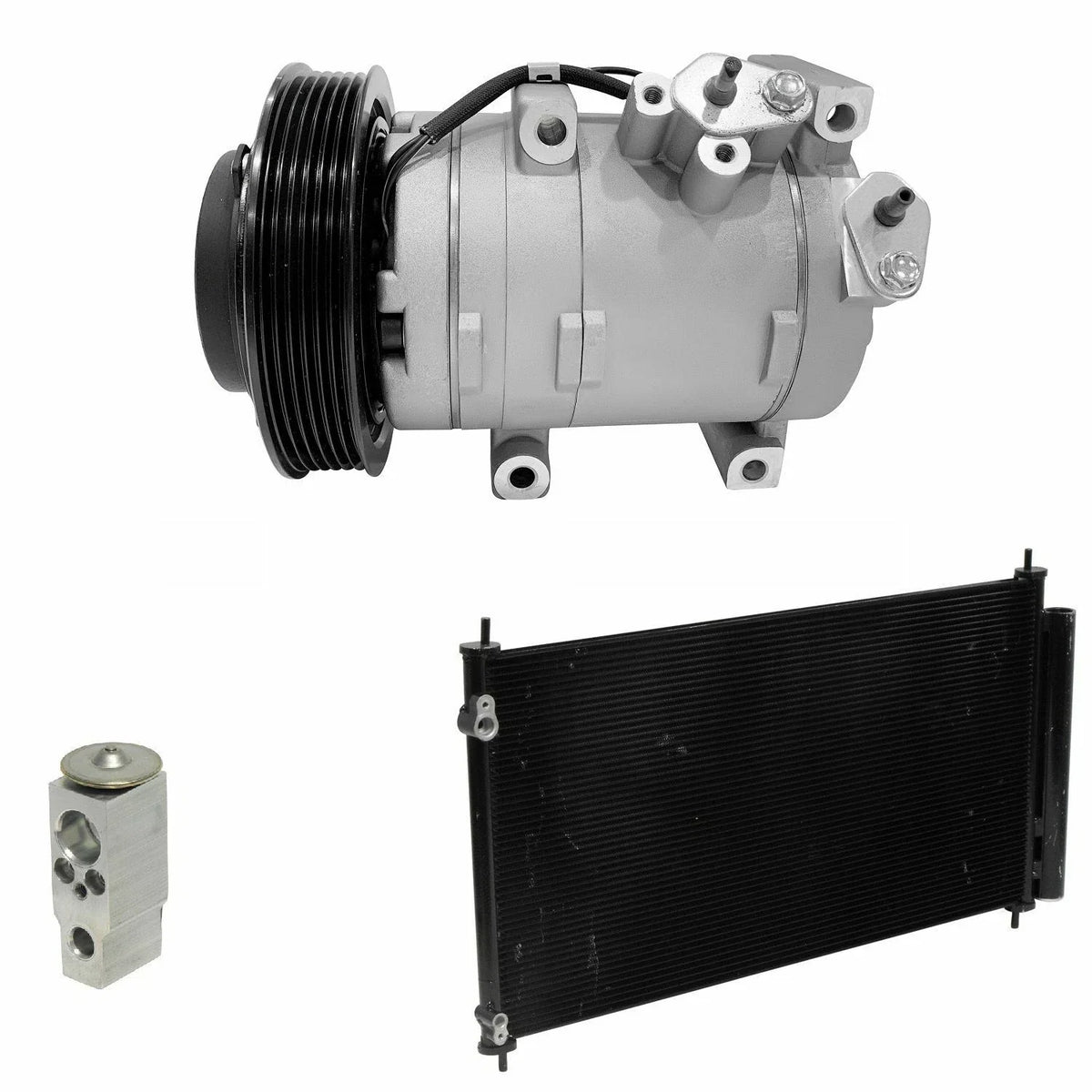AC Compressor Kit w Condenser Replacement for Acura TL 3.5L 3.7L (2012–2014)