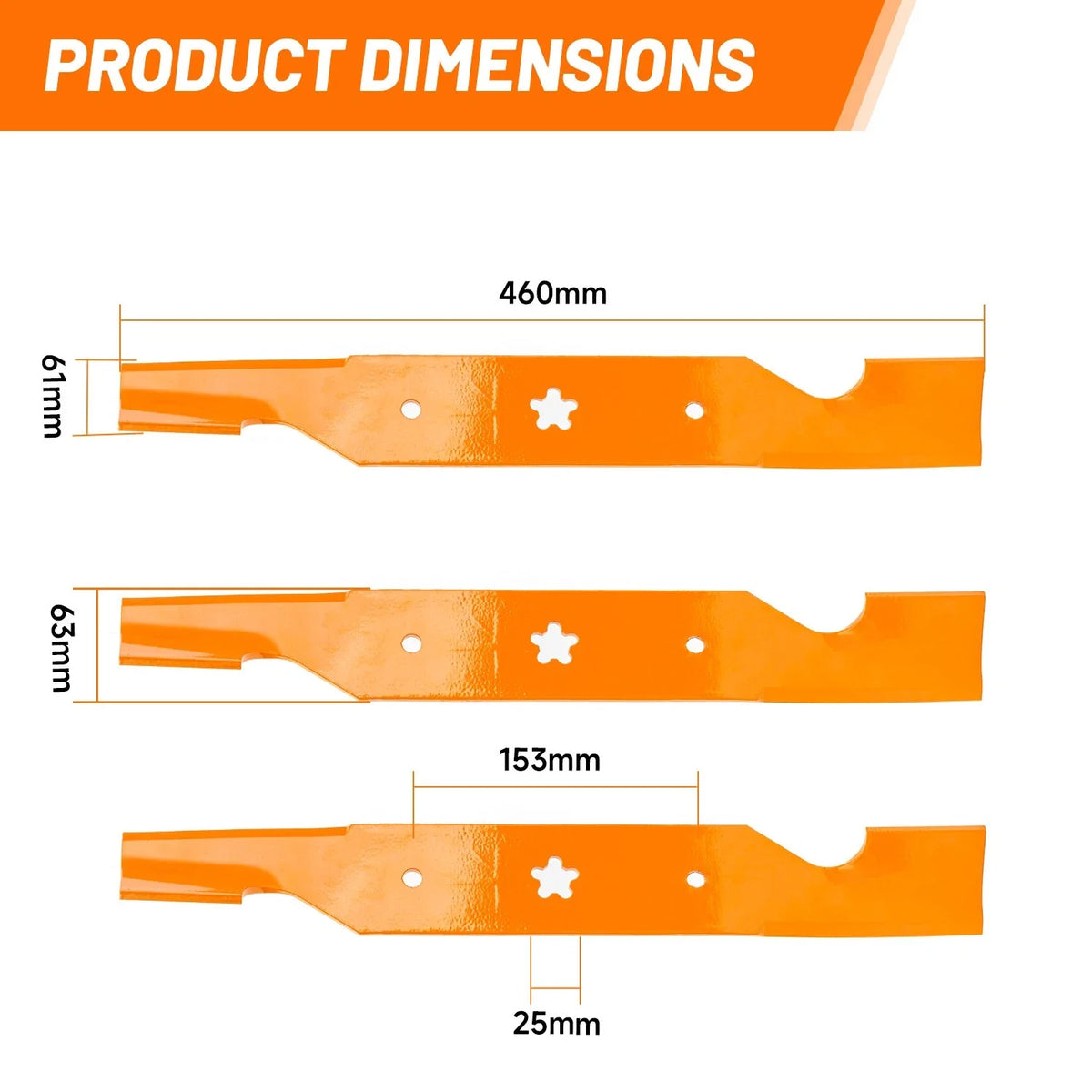 Replacement Blades for Craftsman Poulan Husqvarna 54" (Fits 187254, 187255, 187256)