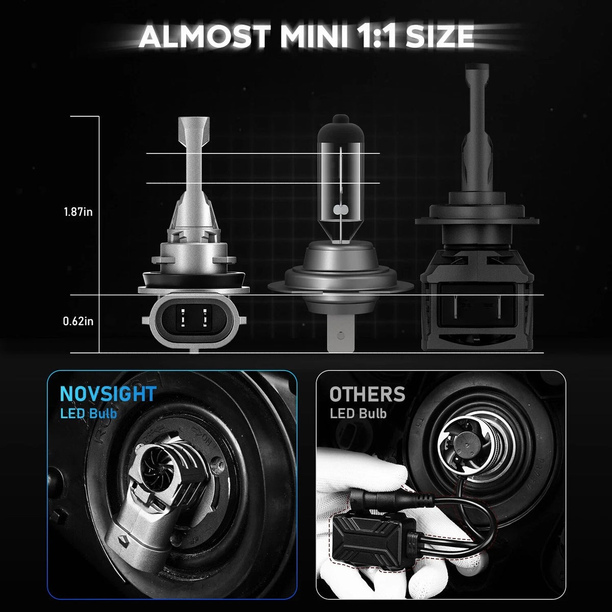 LED Headlight Bulbs Kit H11 90W 20000LM 6500K for Toyota Hilux N70