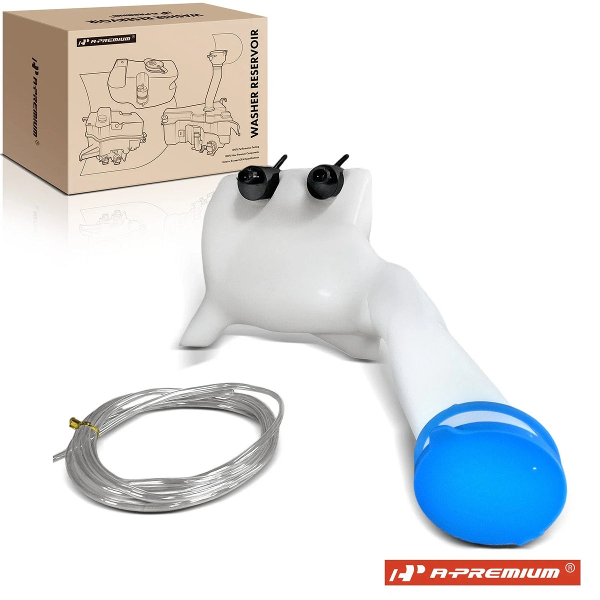 Windshield Washer Reservoir with Cap & Dual Pump for Honda Civic (2002–2005)