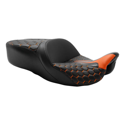 Driver and Passenger Seat in Black Orange for Harley Electra Glide 2009-2023