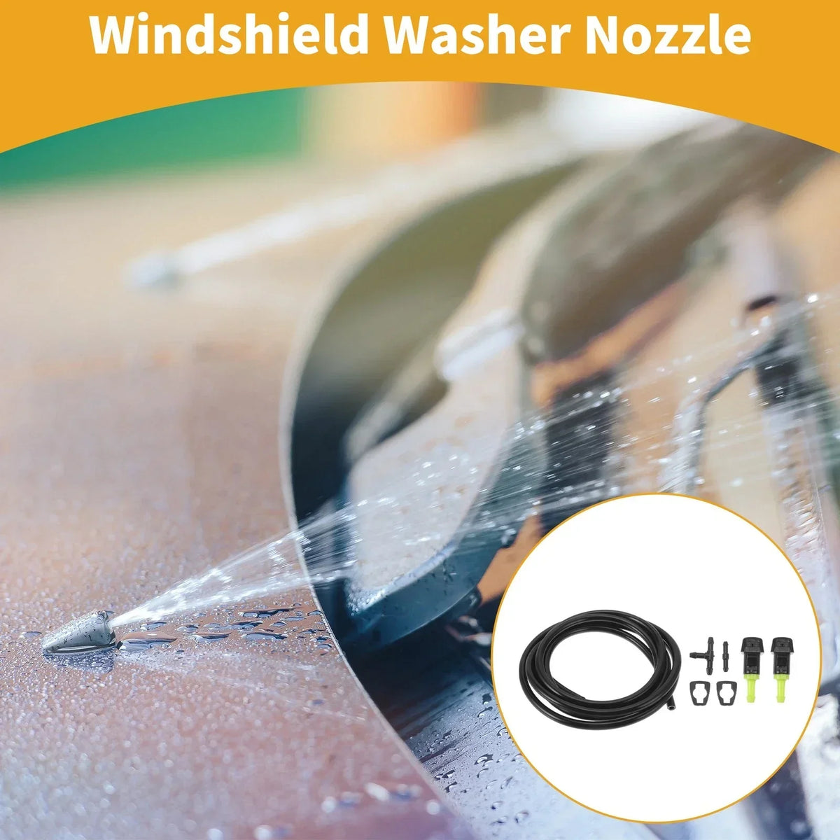 Windshield Washer Nozzle Set with Gaskets for Dodge Avenger 2008-2011