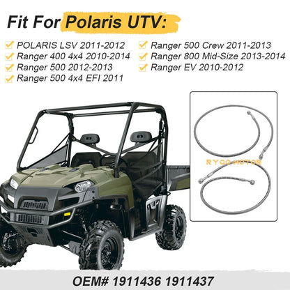 Front Left & Right Brake Lines for Polaris Ranger EV Crew 800 500 400 06-18