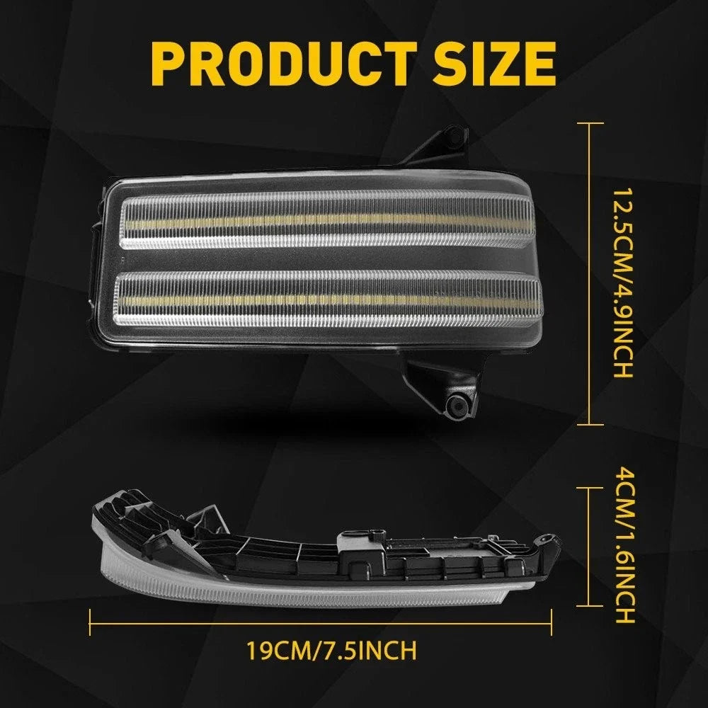 2X LED Sequential Side Mirror Turn Signal Lights for Chevy Silverado (2020–2024)