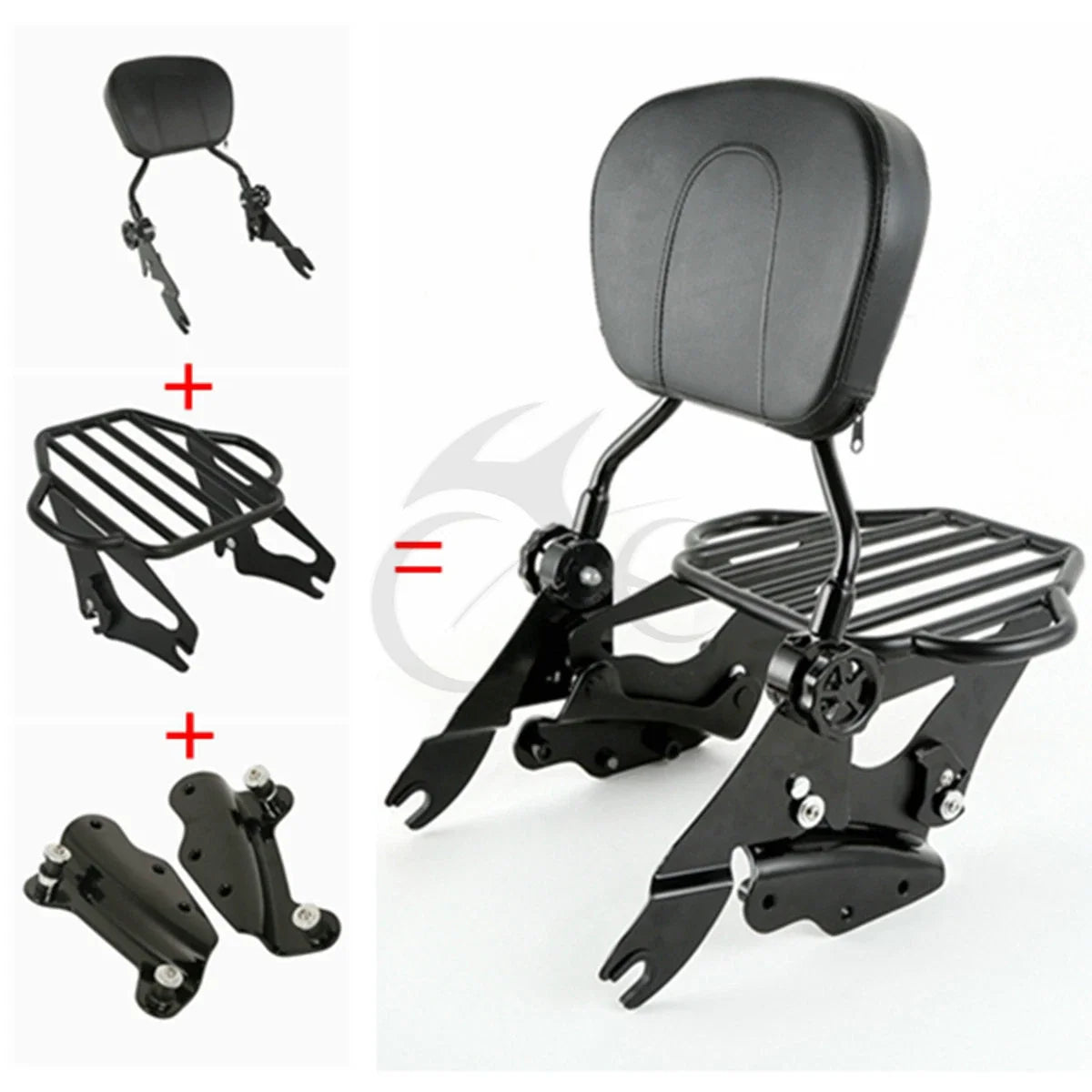 Backrest Pad Sissy Bar Rack for Harley Touring (2009–2013)