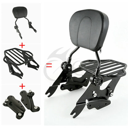 Backrest Pad Sissy Bar Rack for Harley Touring (2009–2013)