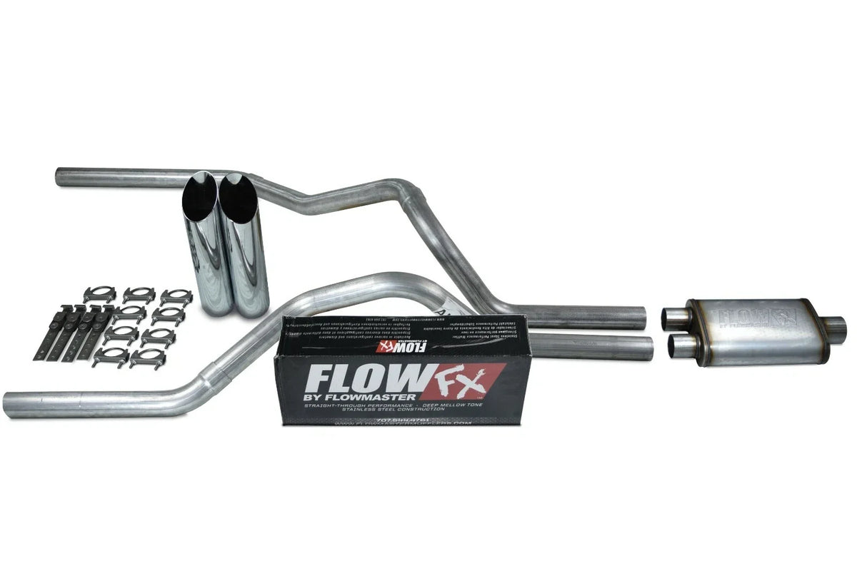 Dual Exhaust Kit for Chevy GMC 1500 (2015–2018) - 2.5" Clamp-On, Slash Tip