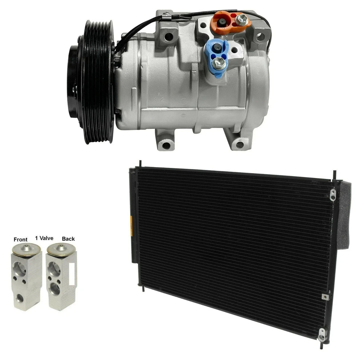 AC Compressor Kit With Condenser Replacement for Honda Odyssey 3.5L (2005–2007)