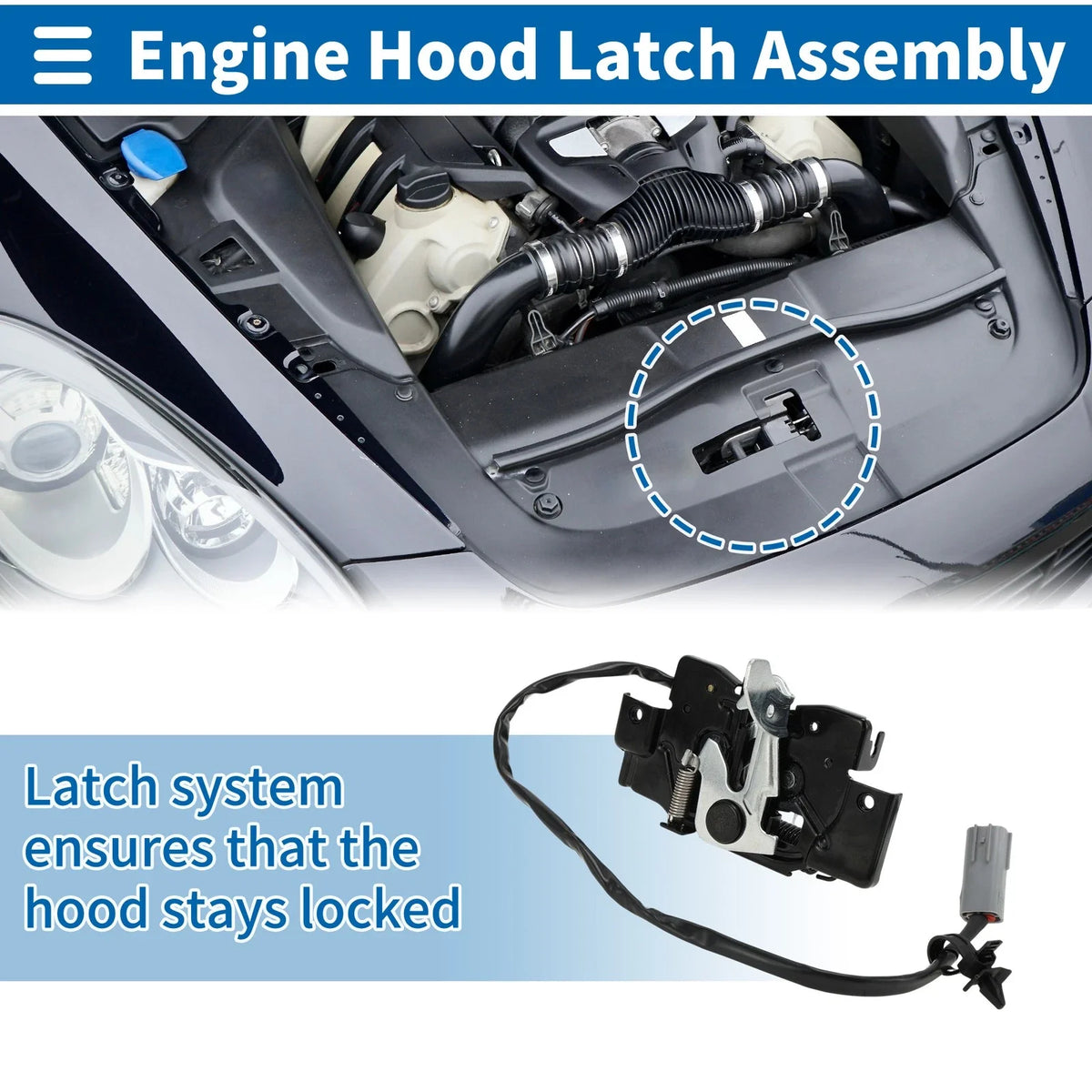 Hood Latch Assembly for Mazda 3 (2010–2011) No.BBM456620A