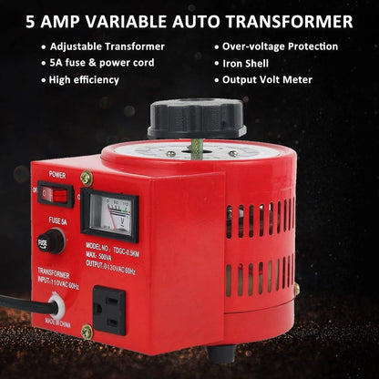 Variac Transformer 500W AC Voltage Regulator 0-130V