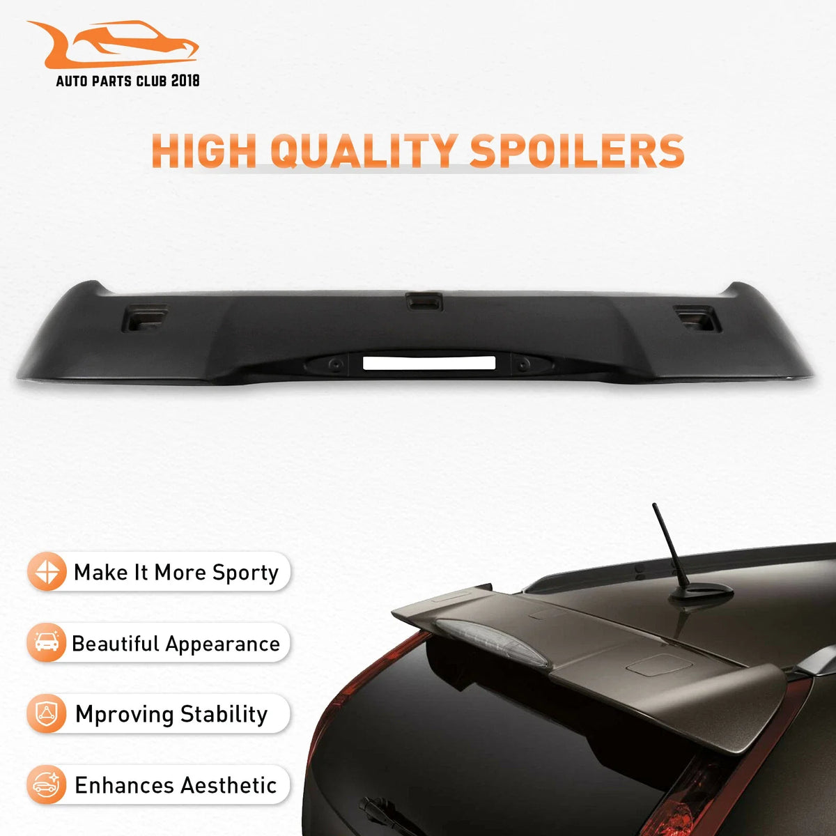 Matte Black Wing Spoiler for Honda CR-V (2012–2016)