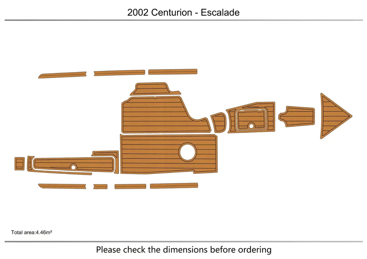 EVA Pads for Centurion Escalade (2002) - Marine Cockpit Teak Flooring Mat