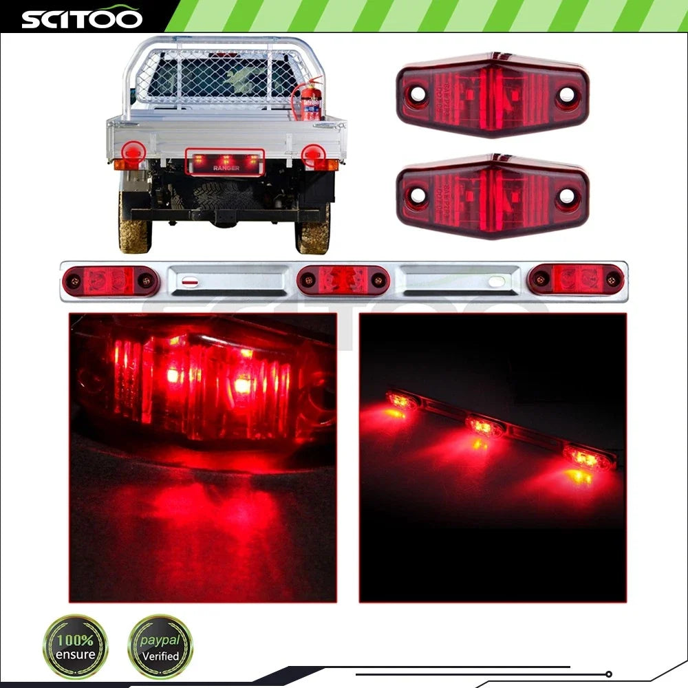 16" LED Light Bar + 2 Red Side Markers for Vehicles