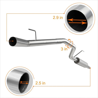 Catback Exhaust System 3" OD Aluminized for Nissan Titan 2004-2006