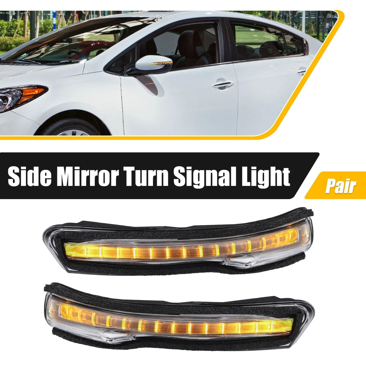 Pair LED Side Mirror Turn Signal Light for Kia Forte Forte5 (2014–2018)