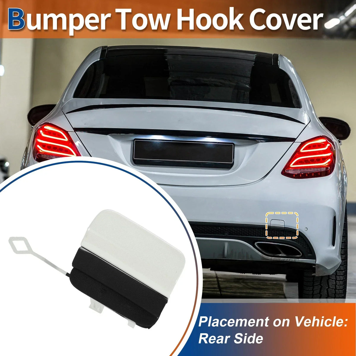 Tow Hook Cover - Rear for Mercedes-Benz A-Class 2019-2023, Diamond White