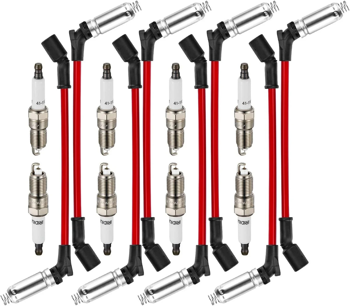 Performance Spark Plugs & Wires Set 41-110, 9478RR, 48322 - 4 Pack