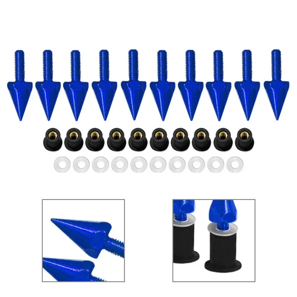 Motorcycle Windshield Screws (10Pcs) & 5MM Bolts Set