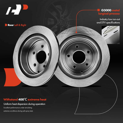 Rear Brake Pads and Disc Rotors for Murano 2003-2007, 2009-2021