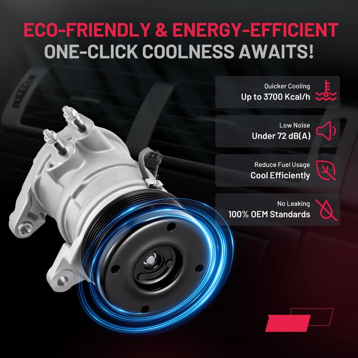 A/C Compressor for Dodge Durango (2004-2008) with 7-Groove Pulley & Clutch