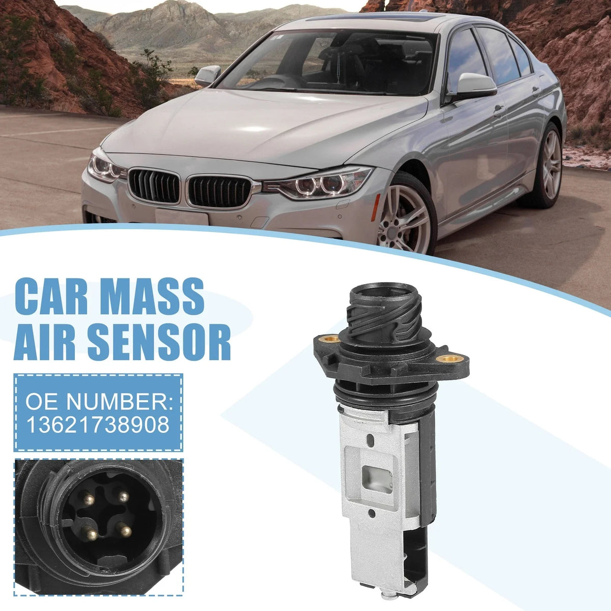 Mass Air Flow Sensor for BMW 325i (2001–2005) No. 13621738908