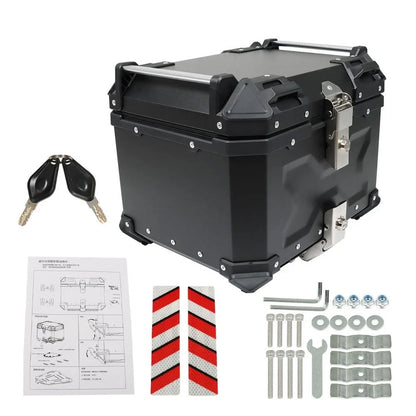45L Black Motorcycle Top Case for Scooter (Waterproof, Trunk Storage)