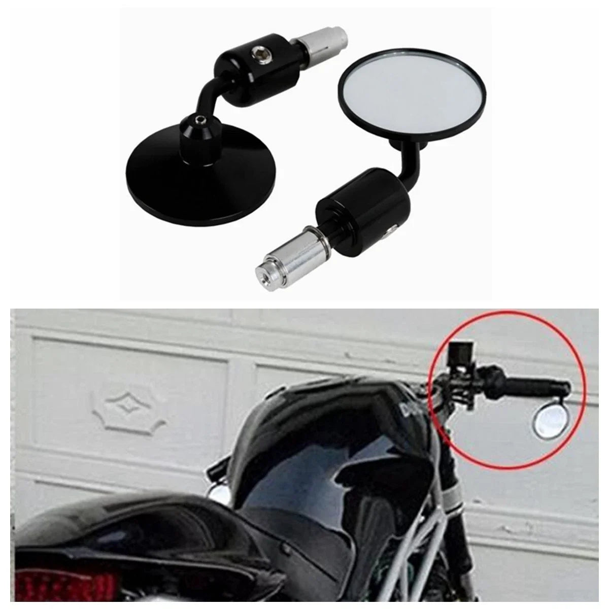 3" Round Rearview Side Mirrors for Motorcycle - Universal Fit