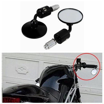 3" Round Rearview Side Mirrors for Motorcycle - Universal Fit