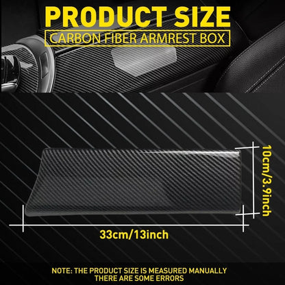 ABS Carbon Fiber Armrest Storage Box Cover for Mercedes C GLC E Class (2015–2021)