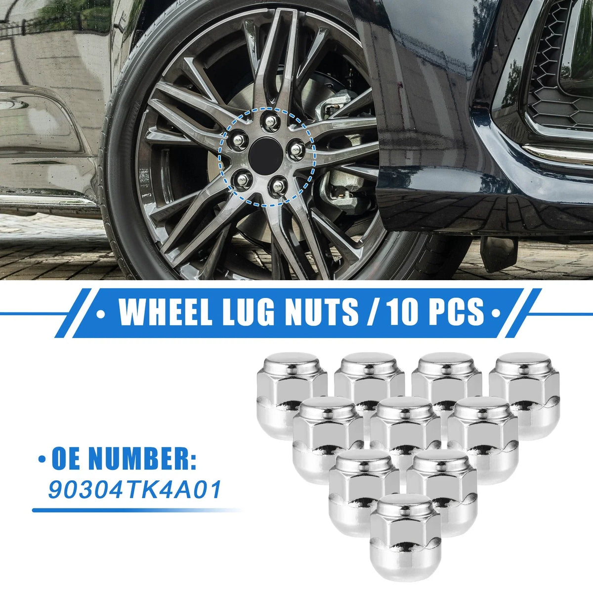 10X Wheel Lug Nuts M14x1.5 for Honda Odyssey, Pilot 