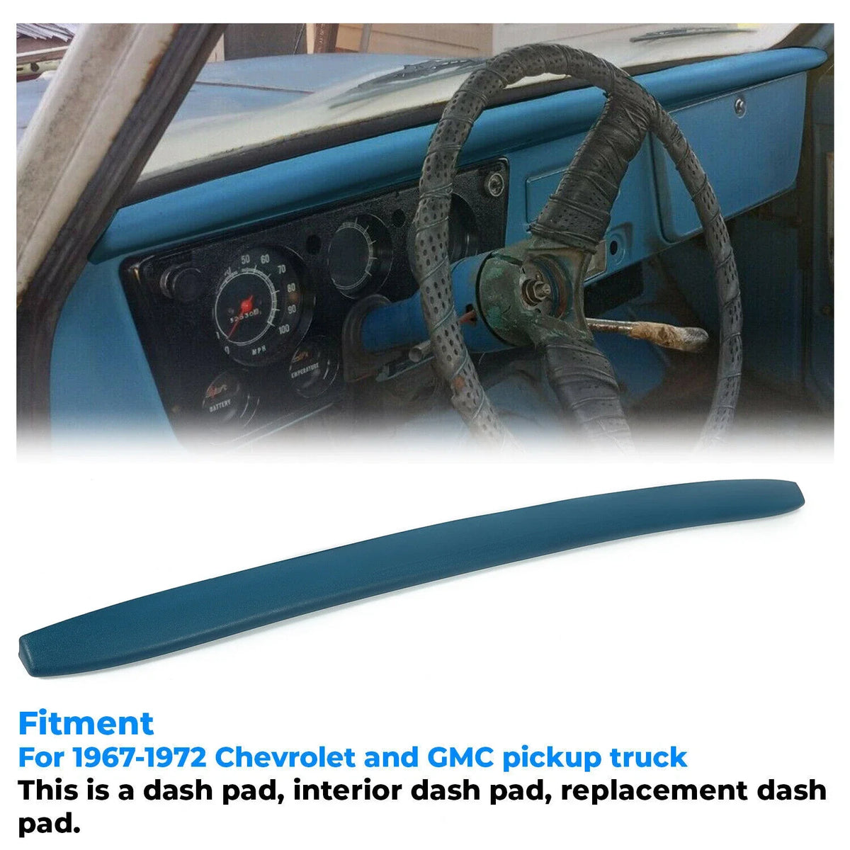 Dash Pad Cover - Bright Blue for 1967-1972 Chevy GMC C10