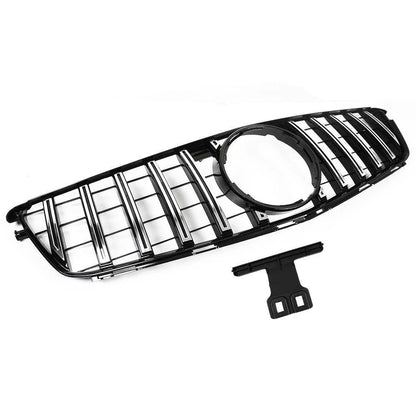Front Grille GTR Style Chrome Black for Mercedes Benz W204 Series