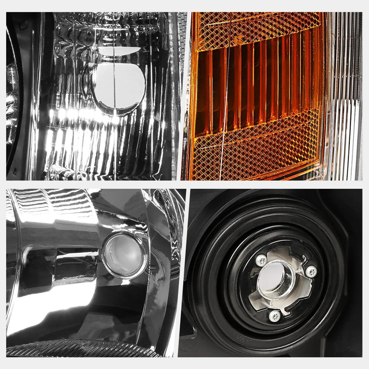 Headlight Lamps Amber Corner Black Housing for Chevy Silverado 2007-14