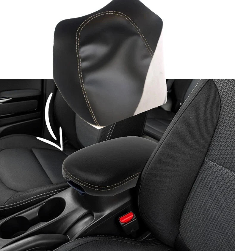 Center Console Armrest Cover for Kia Soul (2014–2019) Beige Stitch
