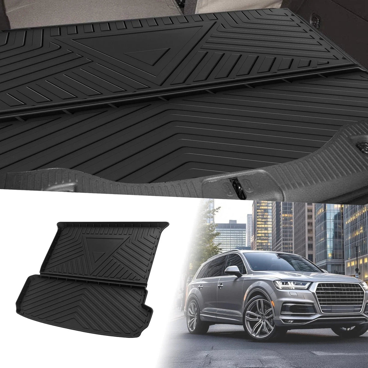 Flat Face Cargo Liner Rear Trunk Mat for Audi Q7 (2016–2024) TPE 1 Pc