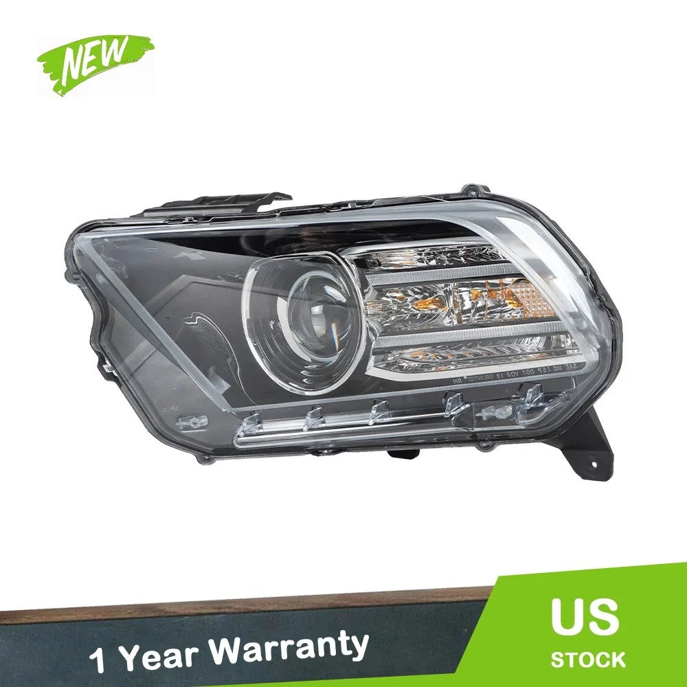 HID Headlight Assembly Left for Ford Mustang (2013–2014) - Black, Clear Lens