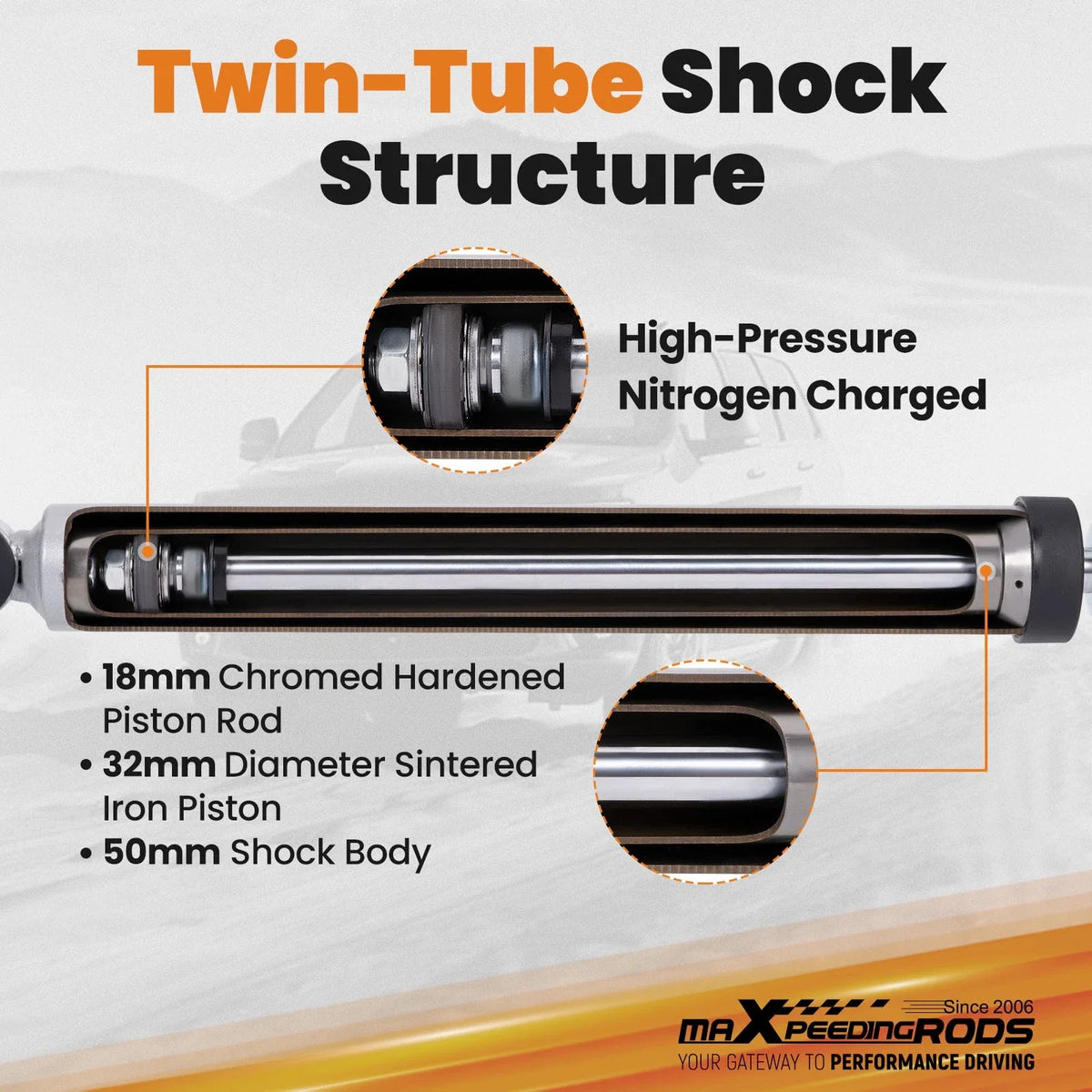 Front + Rear Shock Absorber for Navara D22 4x4 Ute 1997–2016