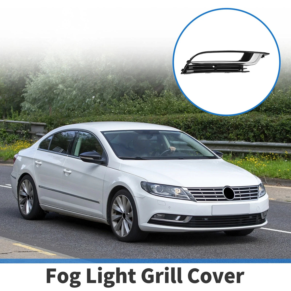 1 Pc Fog Light Grill for Volkswagen CC (2013–2016) Black