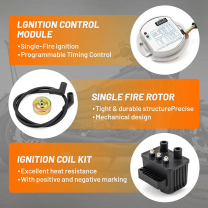Single Fire Ignition Coil Kit for Harley Big Twin & XL Evo