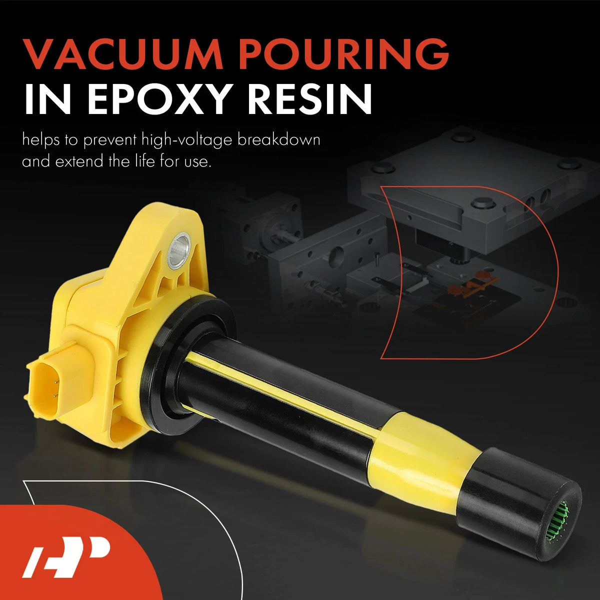Set of 6 Yellow Ignition Coils for Honda Accord Odyssey (2008-2012)
