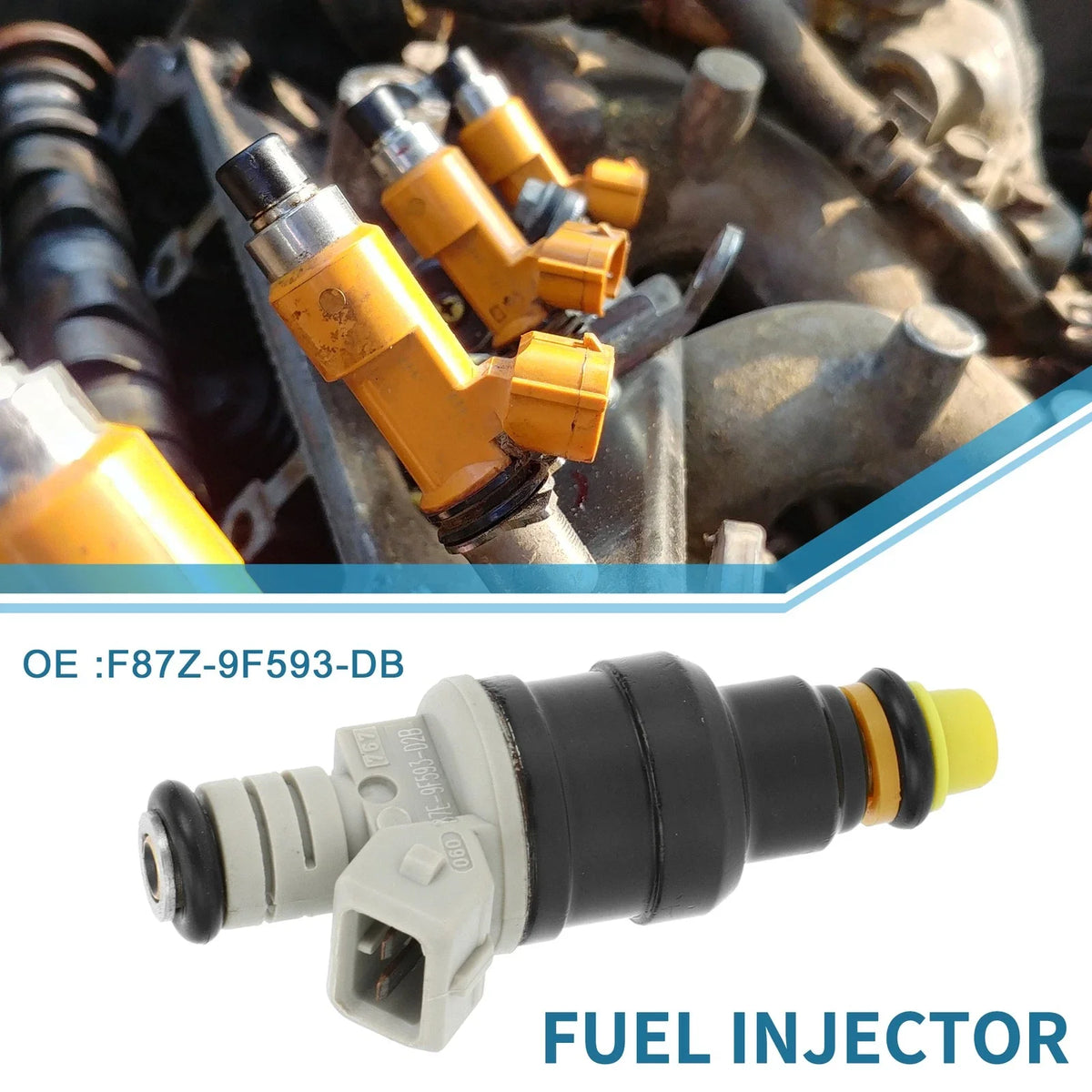 Fuel Injector No.F87Z-9F593-DB for Ford Ranger (1998–2001) 2.5L Black